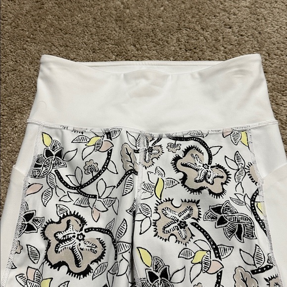 Athleta Women's Leggings Affirmation 7/8 Floral Small White Tights - Picture 4 of 7